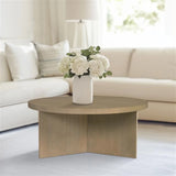 Round Coffee Table With Solid Veneer Top - Furniture Home Direct