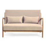 Leisure Chair With Solid Wood Armrest And Feet, Mid-Century Modern Accent Sofa, 2 Seat - Furniture Home Direct