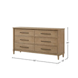 Casual 6 Drawer Dresser - Sand - Furniture Home Direct