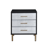 Myles - Nightstand - Black / Gold / Silver - Furniture Home Direct