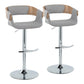 Elisa - Mid Century Modern Adjustable Barstool With Swivel With Rounded T Footrest (Set of 2) - Furniture Home Direct