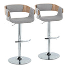 Elisa - Mid Century Modern Adjustable Barstool With Swivel With Rounded T Footrest (Set of 2) - Furniture Home Direct
