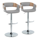 Elisa - Mid Century Modern Adjustable Barstool With Swivel With Rounded T Footrest (Set of 2) - Furniture Home Direct
