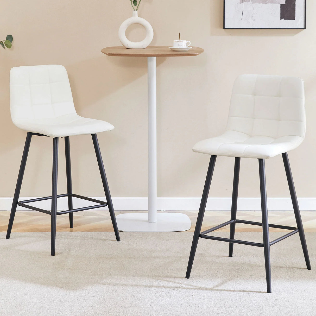 Bar Chair Set Comfortable With Metal Legs And Ergonomic Design - Furniture Home Direct