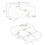 54.30-inch Love Seat with Pull Out Bed - beige - Furniture Home Direct