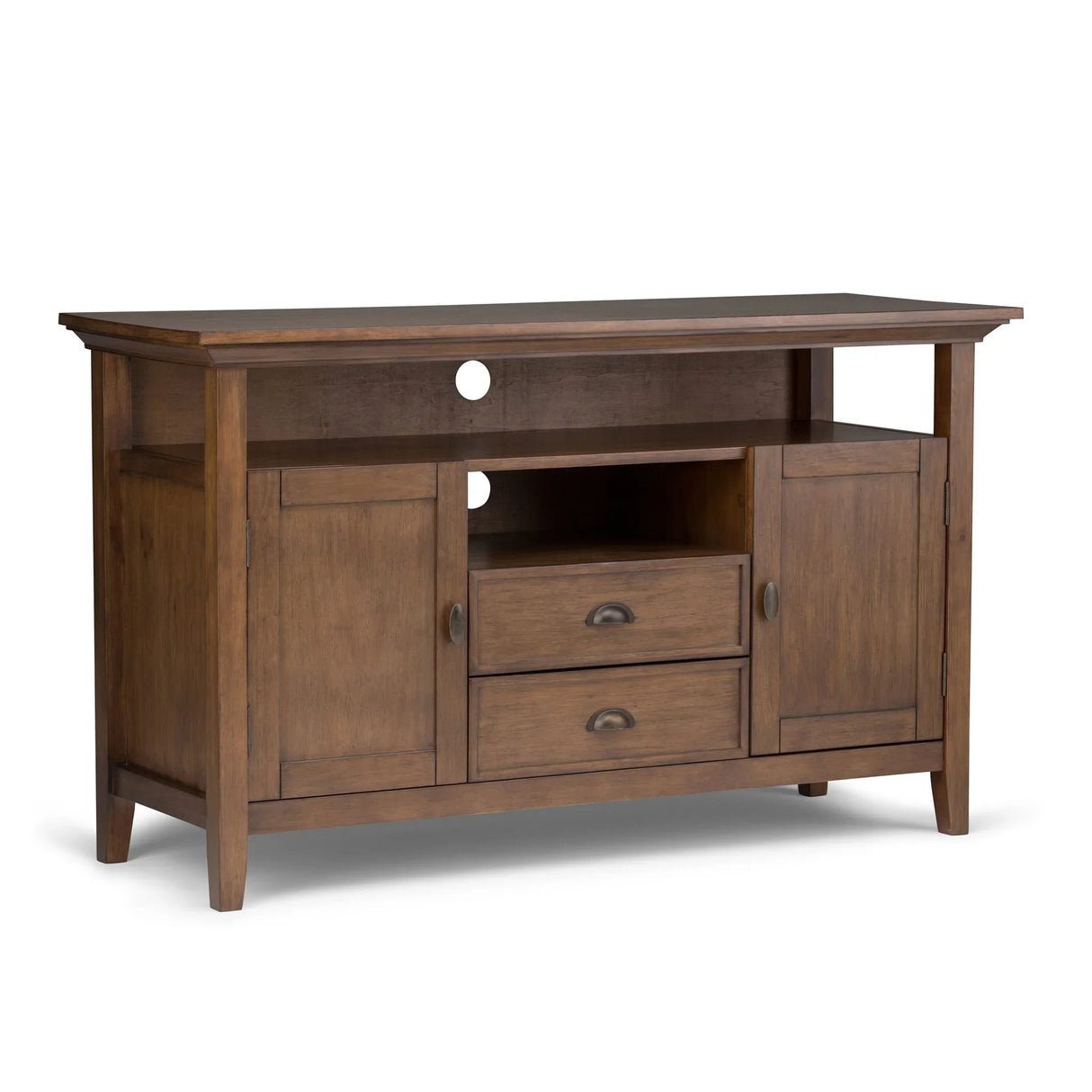 Redmond - Tall TV Media Stand - Rustic Natural Aged Brown - Furniture Home Direct