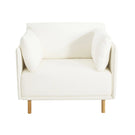 Modern Upholstered Accent Chair With Soft Cushions, Sleek Armrest Design