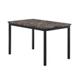 Faux Marble Top With Metal Frame Dinette Table - Black - Furniture Home Direct