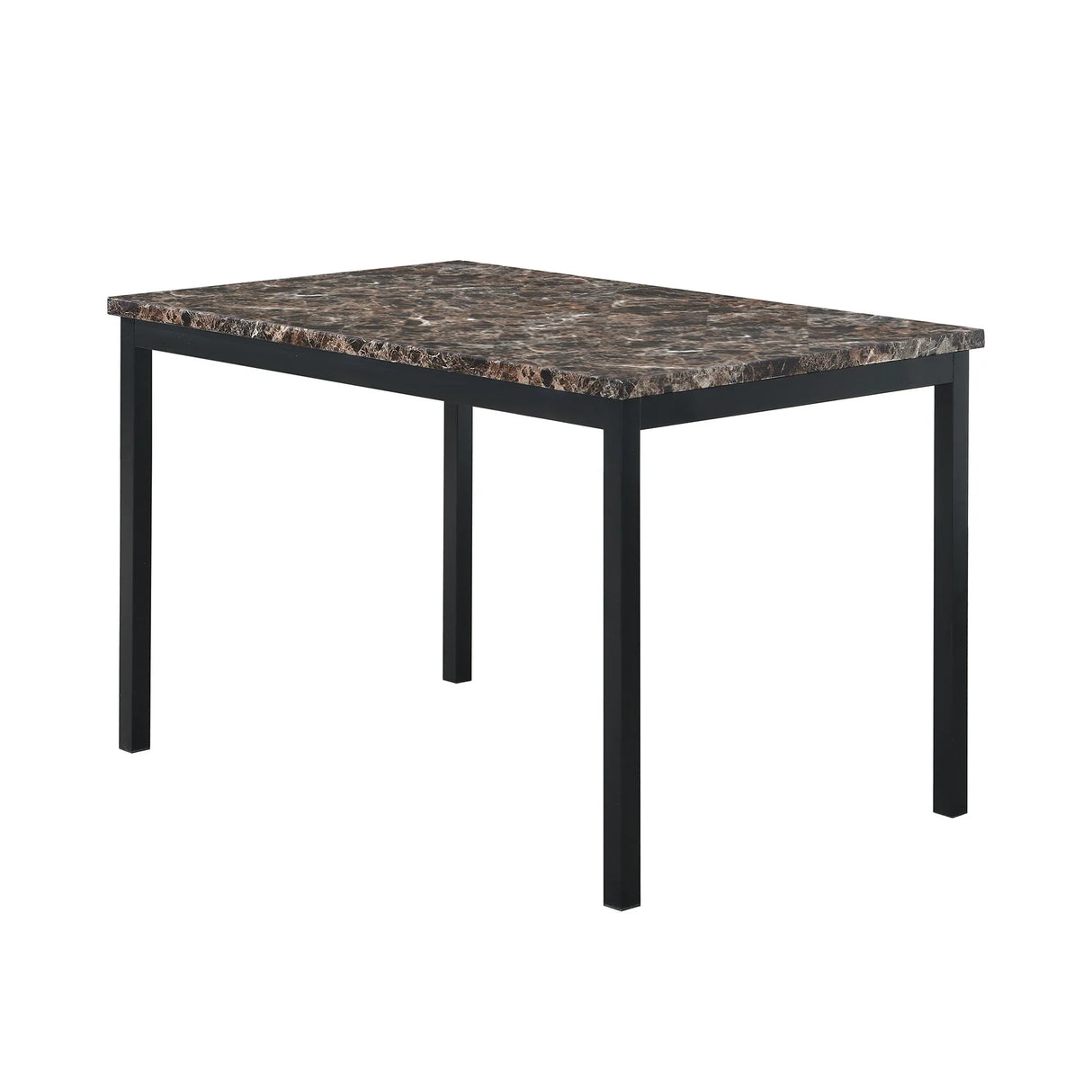 Faux Marble Top With Metal Frame Dinette Table - Black - Furniture Home Direct