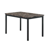 Faux Marble Top With Metal Frame Dinette Table - Black - Furniture Home Direct