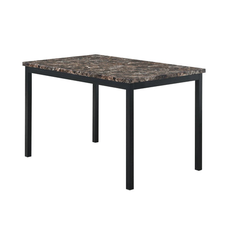 Faux Marble Top With Metal Frame Dinette Table - Black - Furniture Home Direct