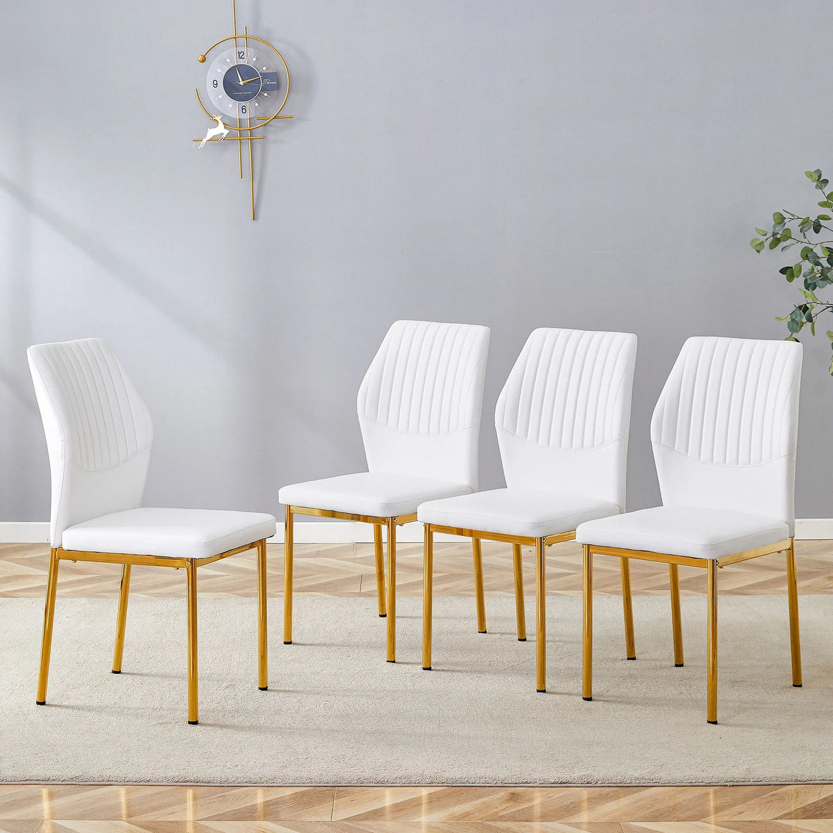 Luxury Simple Chair With Metal Gold Leg - Furniture Home Direct