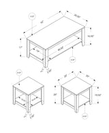 Table Set, Coffee, End, Side, Accent For Living Room Transitional (Set of 3) - Black - Furniture Home Direct