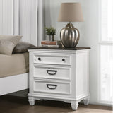 Bedroom Set King Bed Wood Dresser Antique White Gray - Furniture Home Direct