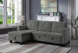 Nova - Velvet Reversible Sleeper Sectional Sofa With Storage Chaise - Furniture Home Direct