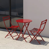 3 Piece Patio Bistro Set Of Foldable Round Table And Chairs - Furniture Home Direct