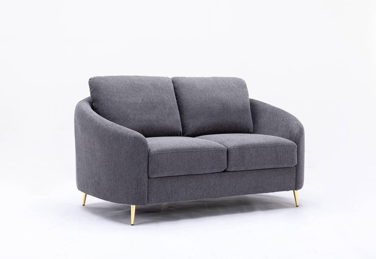 Yuina Gray Linen 3 Pieces Living Room Set - Furniture Home Direct