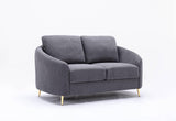 Yuina Gray Linen 3 Pieces Living Room Set - Furniture Home Direct