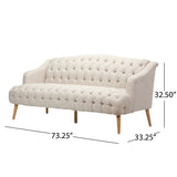 Sturdy Velvet Sofa - Beige - Furniture Home Direct