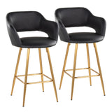 Margarite - Contemporary Fixed Height Counter Stool With Footrest (Set of 2) With Square - Furniture Home Direct