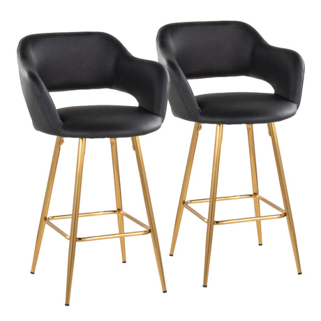 Margarite - Contemporary Fixed Height Counter Stool With Footrest (Set of 2) With Square - Furniture Home Direct
