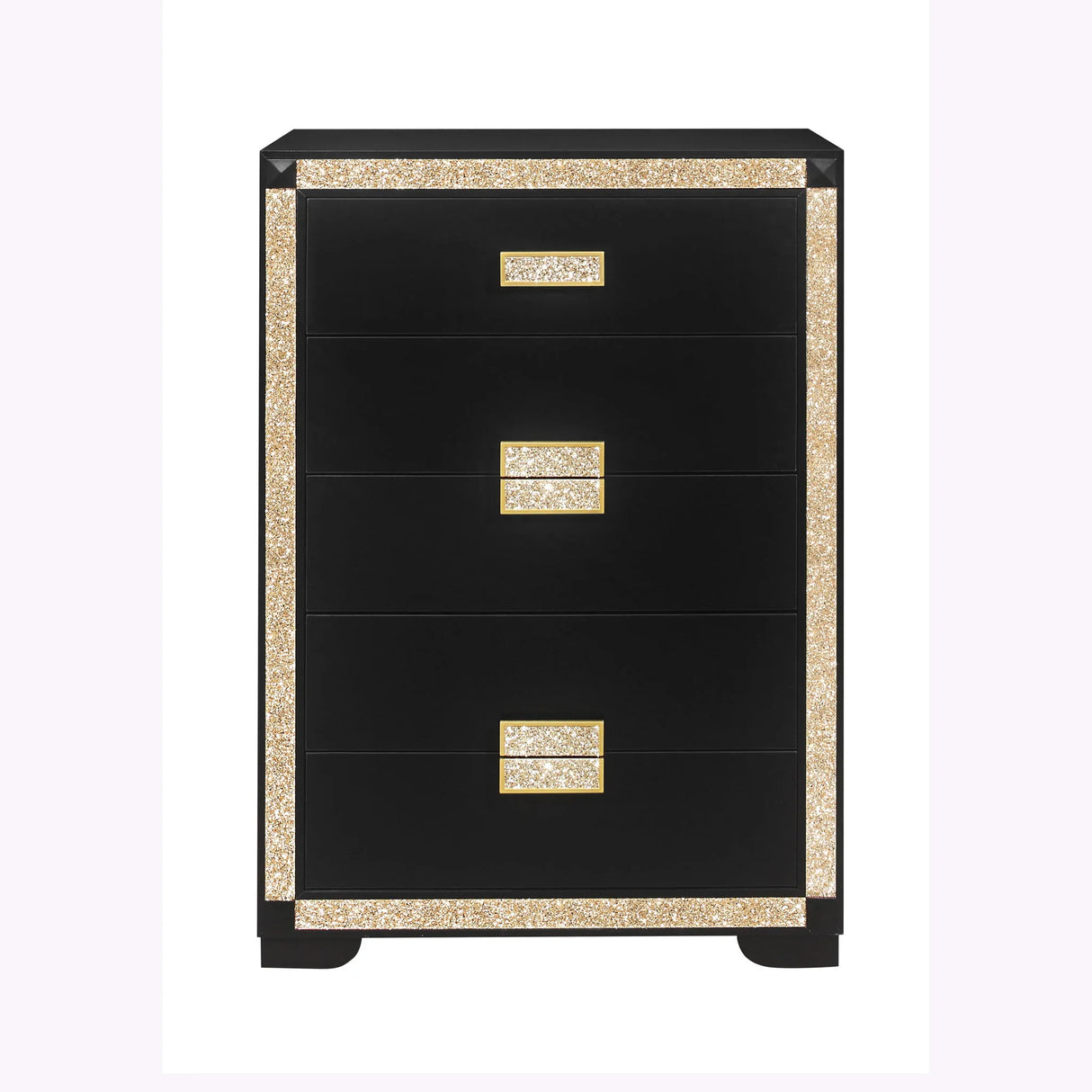 Lively - Chest With Glitter Detail And Thick Bar Handle Hardware - Black - Furniture Home Direct