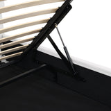 Storage Bed With Hydraulic Lift Platform, Upholstered White - Furniture Home Direct