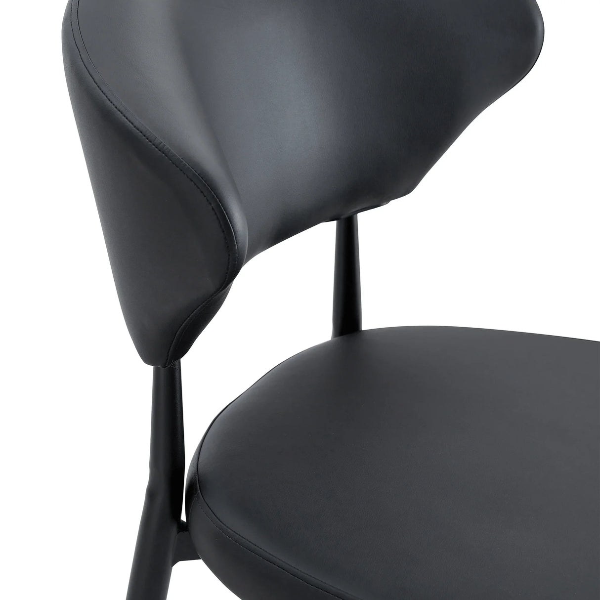 Dining Chairs Set Of 4 Modern PU Leather Metal Legs Black - Furniture Home Direct
