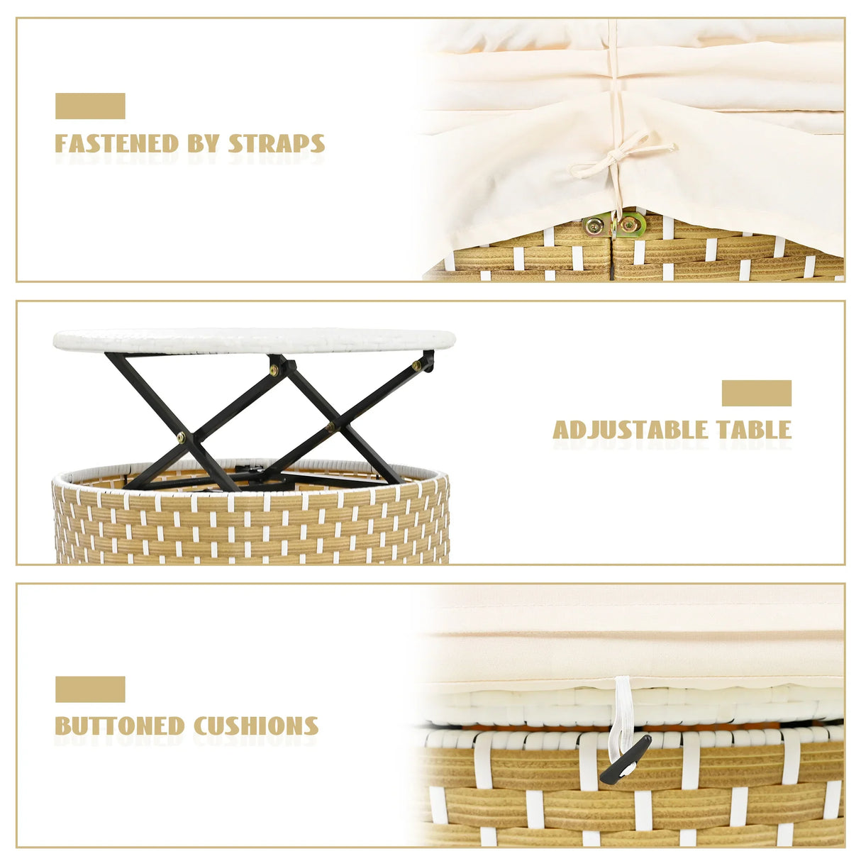 Outdoor Daybed With Retractable Canopy Cushions Beige - Furniture Home Direct