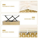 Outdoor Daybed With Retractable Canopy Cushions Beige - Furniture Home Direct