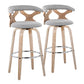 Gardenia - Contemporary Fixed Height Barstool With Swivel With Round Footrest (Set of 2) - Furniture Home Direct