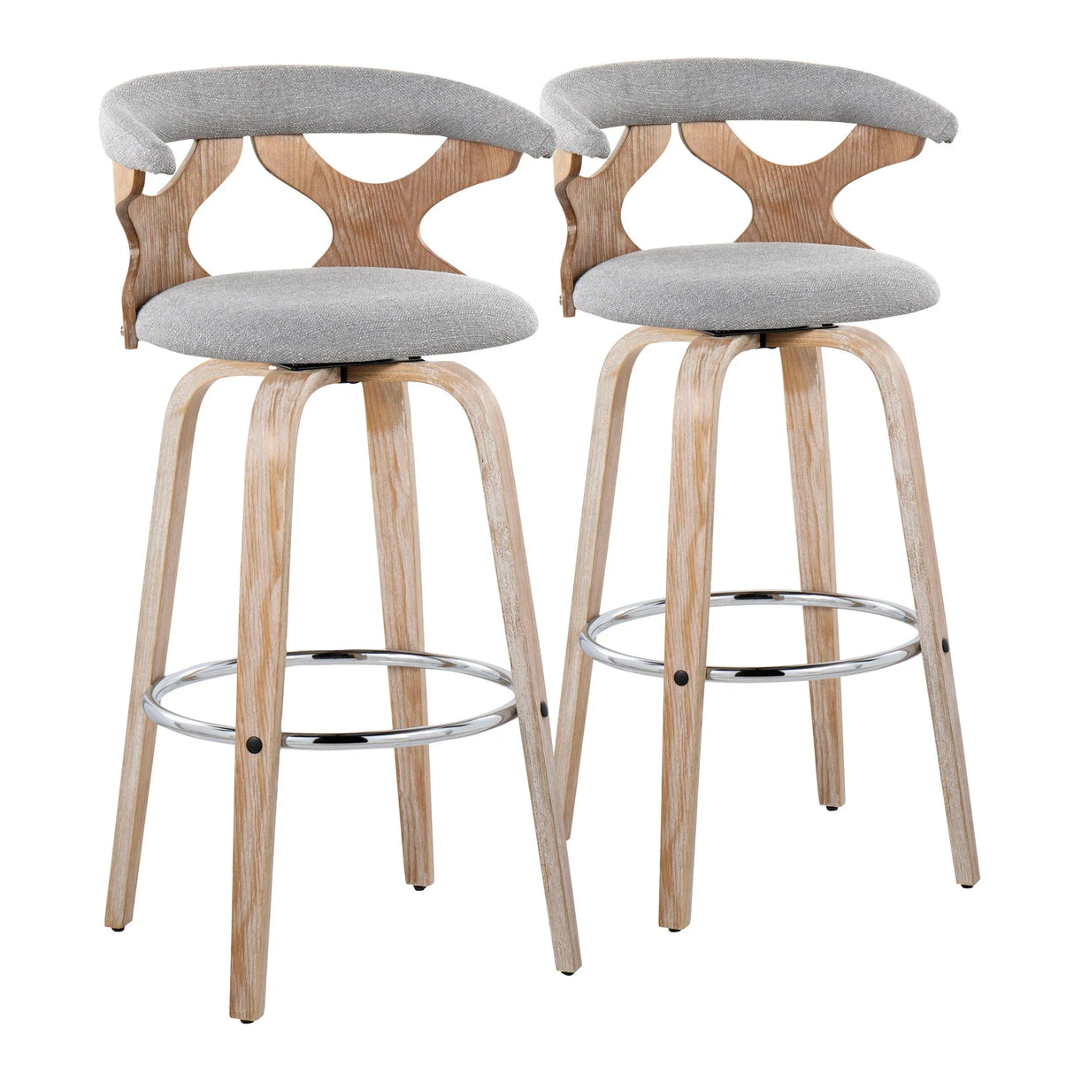 Gardenia - Contemporary Fixed Height Barstool With Swivel With Round Footrest (Set of 2) - Furniture Home Direct