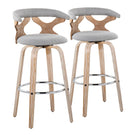 Gardenia - Contemporary Fixed Height Barstool With Swivel With Round Footrest (Set of 2) - Furniture Home Direct