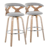 Gardenia - Contemporary Fixed Height Barstool With Swivel With Round Footrest (Set of 2) - Furniture Home Direct