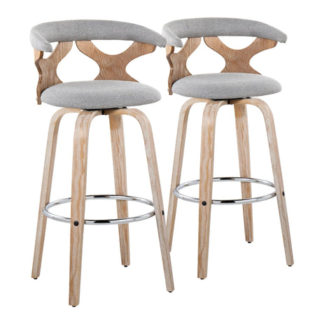 Gardenia - Contemporary Fixed Height Barstool With Swivel With Round Footrest (Set of 2) - Furniture Home Direct