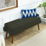 Modern Living Room Bench With Looped Yarn Fabric And Rubber Wooden Legs - Furniture Home Direct
