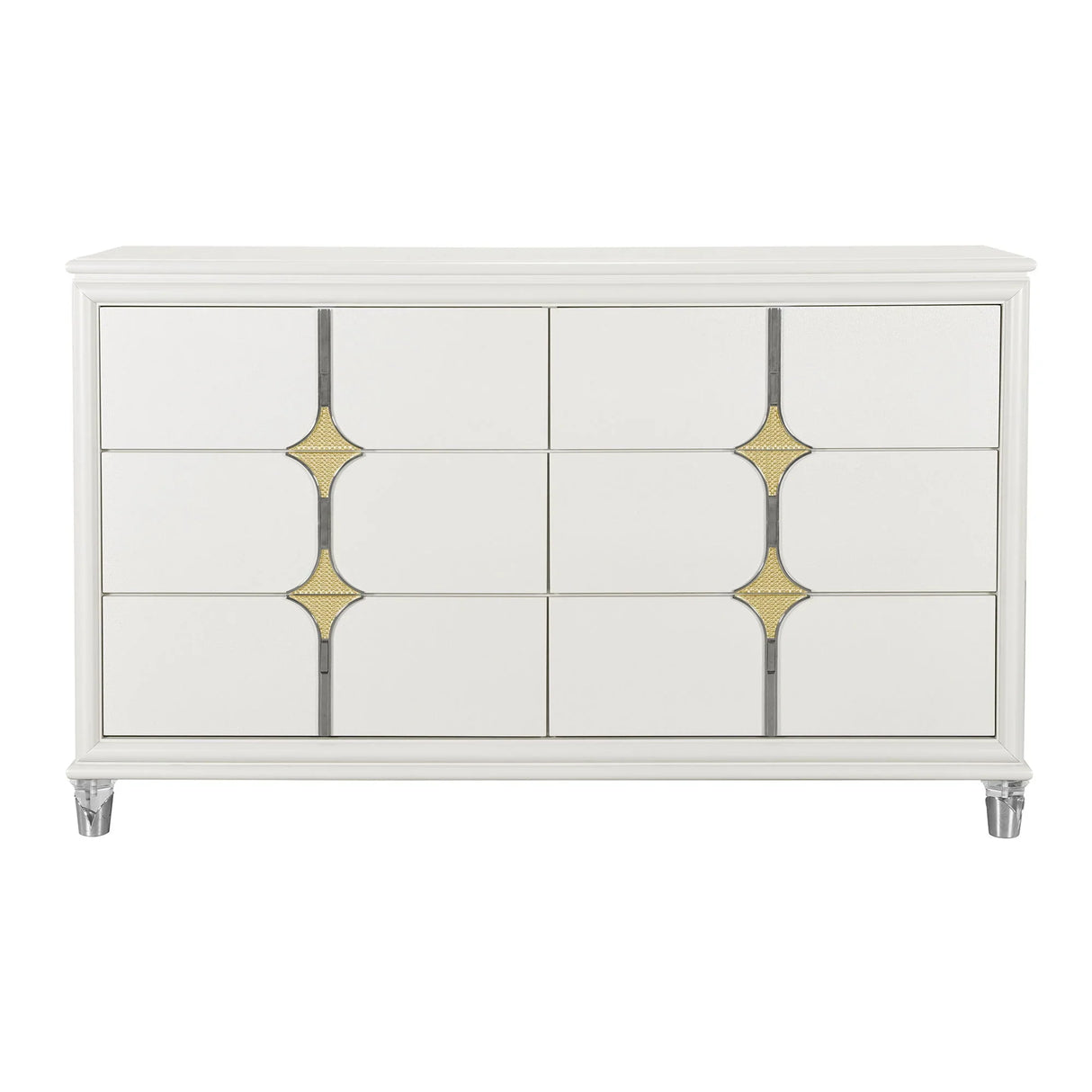 Uriuni - Dresser - Gold / White - Furniture Home Direct