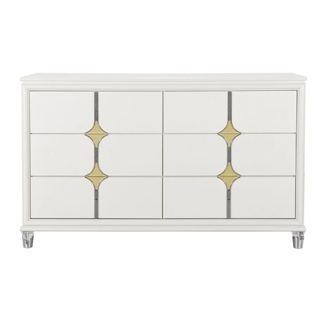 Uriuni - Dresser - Gold / White - Furniture Home Direct