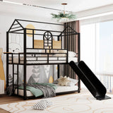 Metal Bunk Bed, Metal Housebed With Slide - Furniture Home Direct