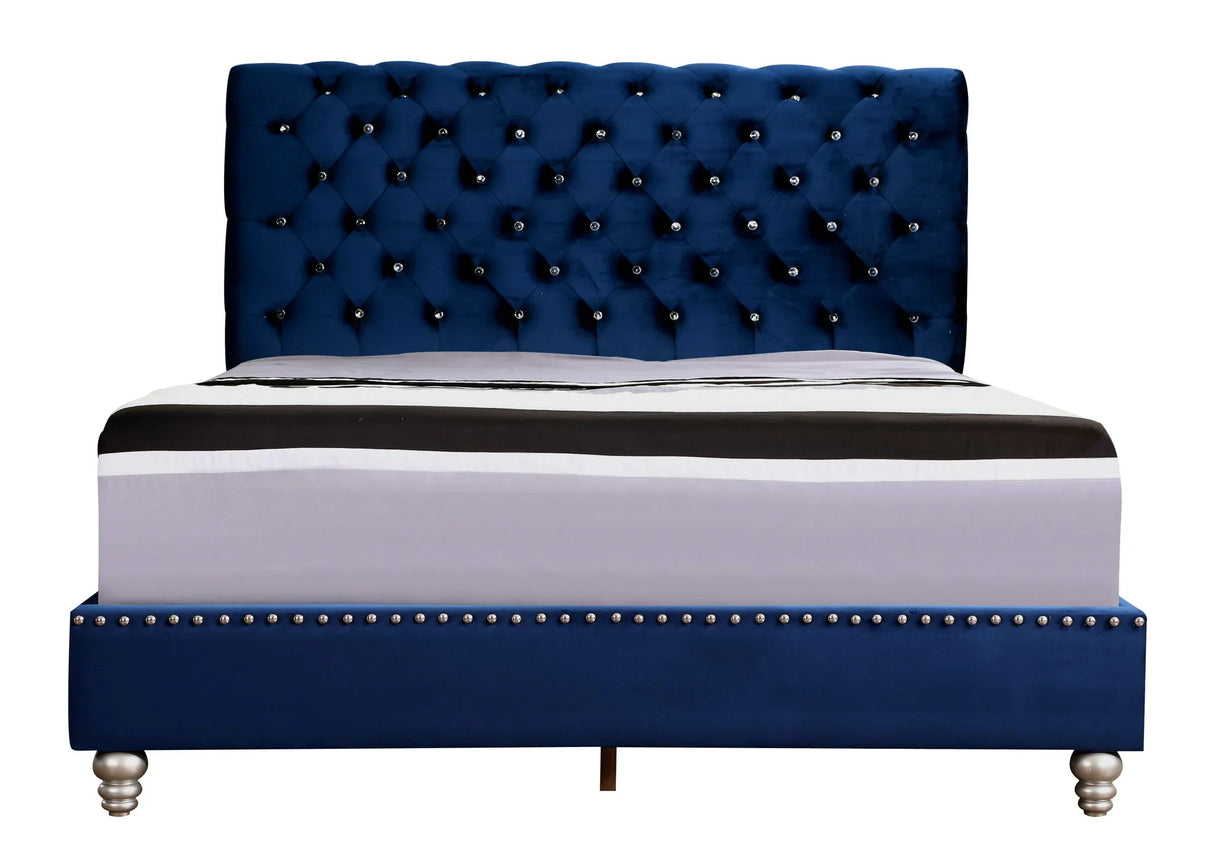 Elegant Transitional Upholstered Bed - Furniture Home Direct