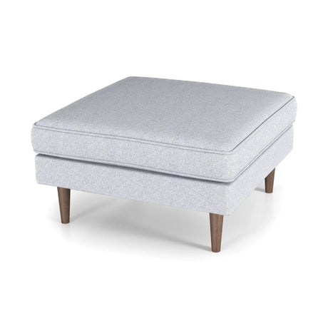 Amber - Square Upholstered Ottoman Linen - Furniture Home Direct