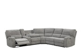 Power Reclining Sectional Sofa With Headrests Light Gray - Furniture Home Direct