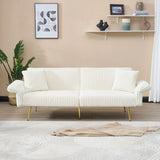 Luxury Corduroy Foldable Double Sofa Bed With Folding Armrests - Furniture Home Direct