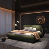 Luxury Upholstered Platform Bed With Oversized Padded Backrest And Solid Wood Frame - Furniture Home Direct