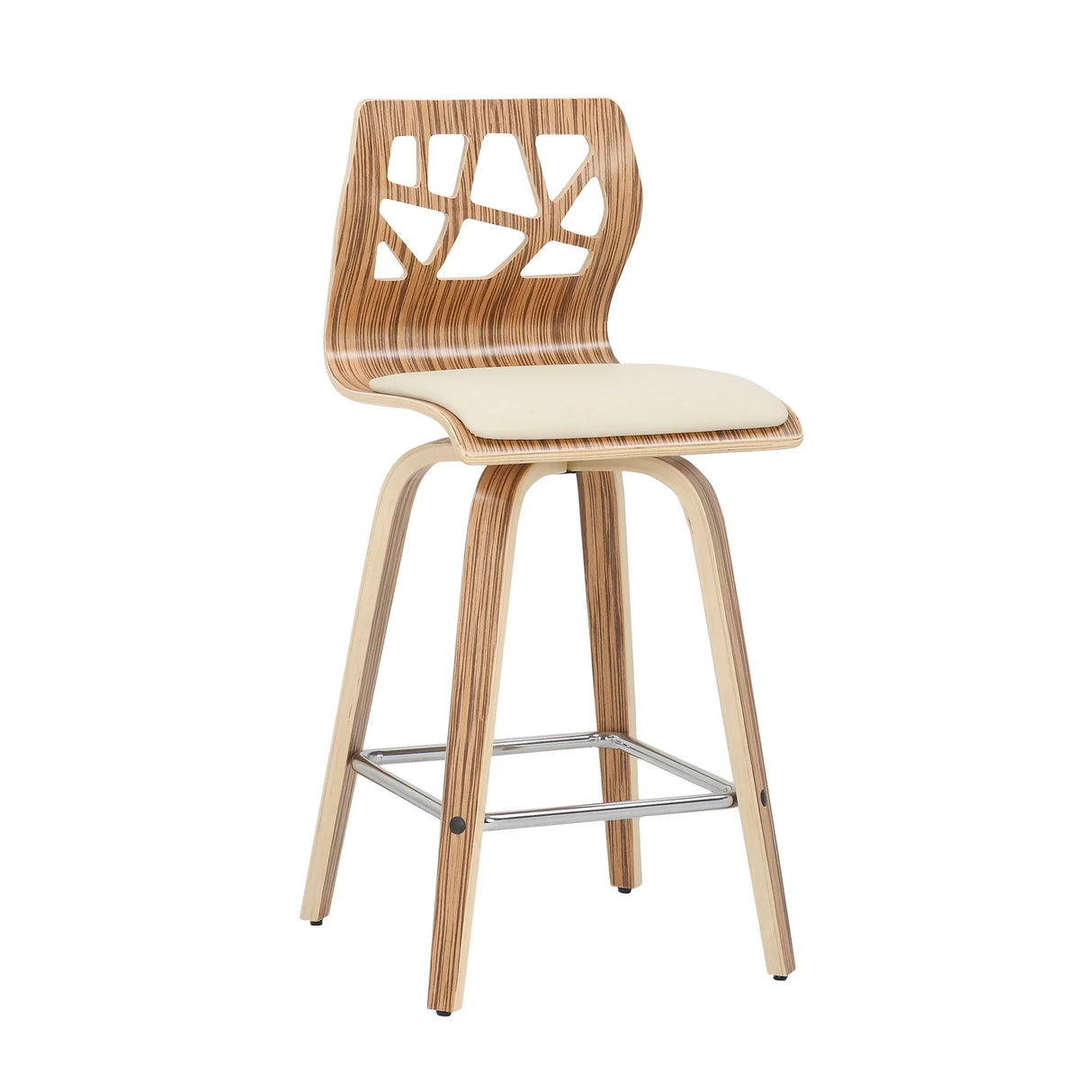 Folia - Mid Century Modern Counter Stool With Footrest (Set of 2) - Furniture Home Direct