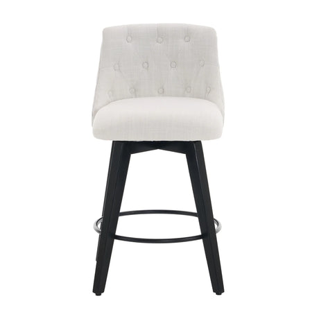 Swivel Bar Stools & Button Tufted Back (Set of 2) - Furniture Home Direct