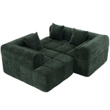 Sectional Sofa Modular Tufted Chenille Upholstery Green - Furniture Home Direct