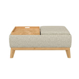 Revel - Reversible Tray Ottoman - Tan - Furniture Home Direct