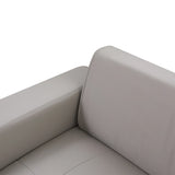107 Inch Contemporary Sofa With Round Storage Ottoman Grey - Furniture Home Direct