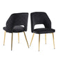 Velvet Dining Chairs With Metal Legs And Hollow Back Upholstered Dining Chairs - Furniture Home Direct